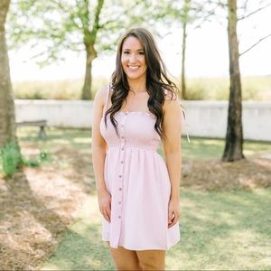 Smocked Top Striped Dress